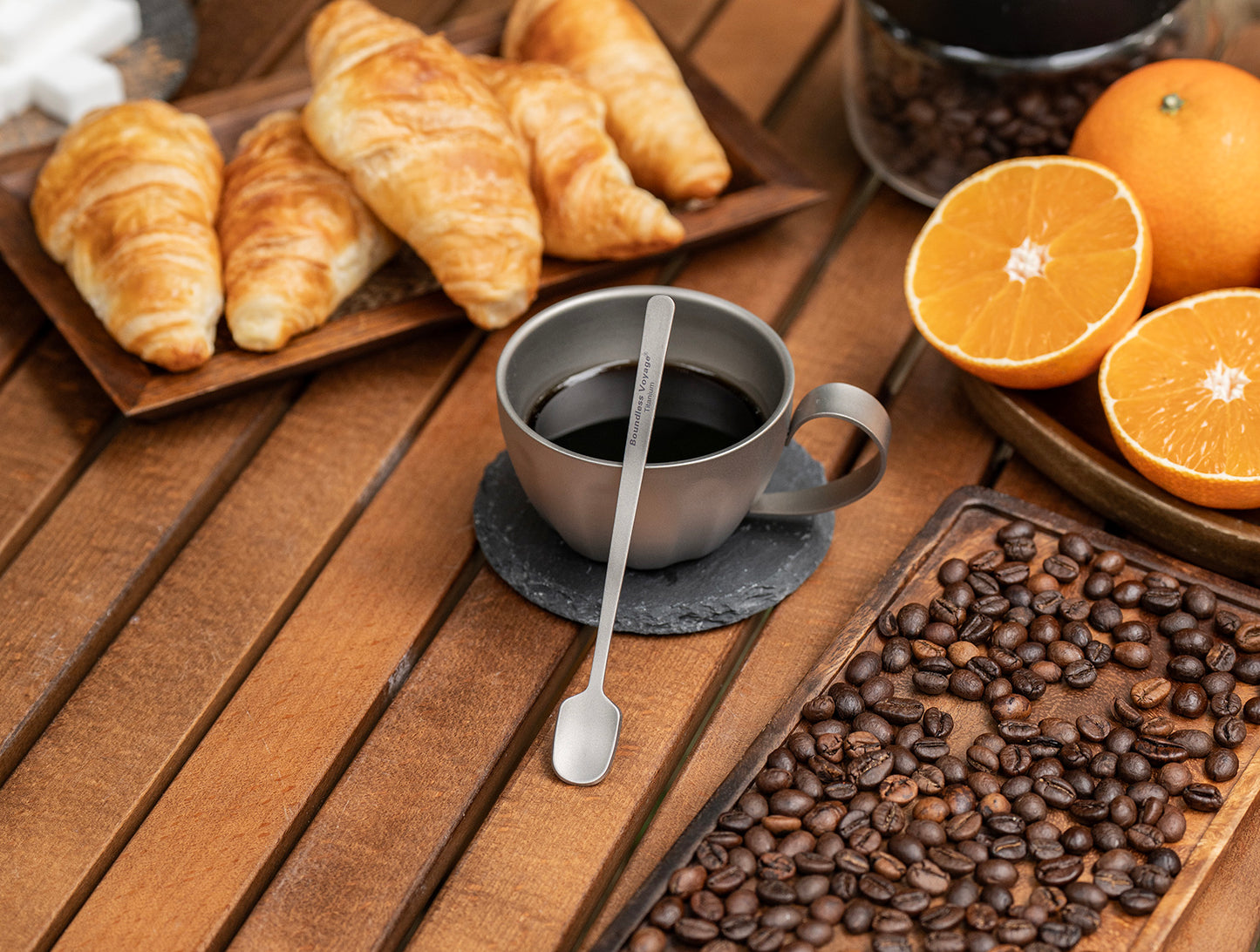 Boundless Voyage 5-PCS Pure Titanium Mini Coffee & Espresso Spoons | Ultralight Rustproof Stirring Spoons for Coffee, Tea & Cocoa, Dishwasher Safe Ti1134T
