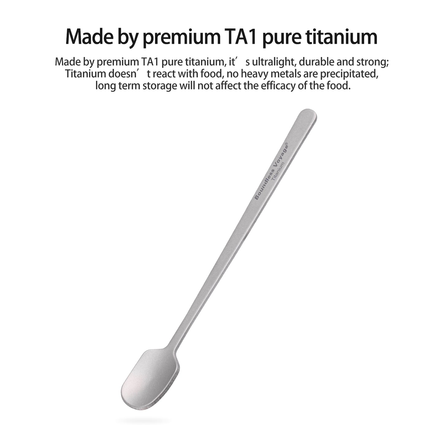 Boundless Voyage 5-PCS Pure Titanium Mini Coffee & Espresso Spoons | Ultralight Rustproof Stirring Spoons for Coffee, Tea & Cocoa, Dishwasher Safe Ti1134T