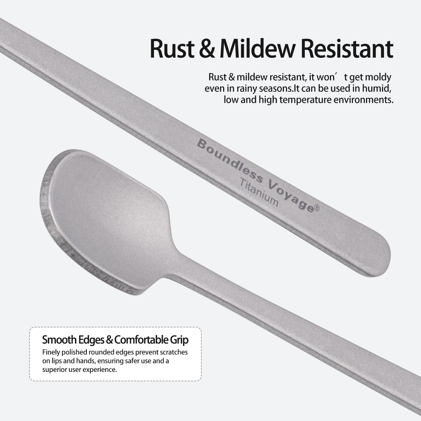 Boundless Voyage 5-PCS Pure Titanium Mini Coffee & Espresso Spoons | Ultralight Rustproof Stirring Spoons for Coffee, Tea & Cocoa, Dishwasher Safe Ti1134T