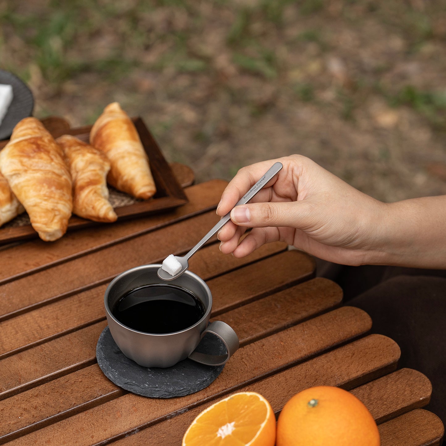 Boundless Voyage 5-PCS Pure Titanium Mini Coffee & Espresso Spoons | Ultralight Rustproof Stirring Spoons for Coffee, Tea & Cocoa, Dishwasher Safe Ti1134T