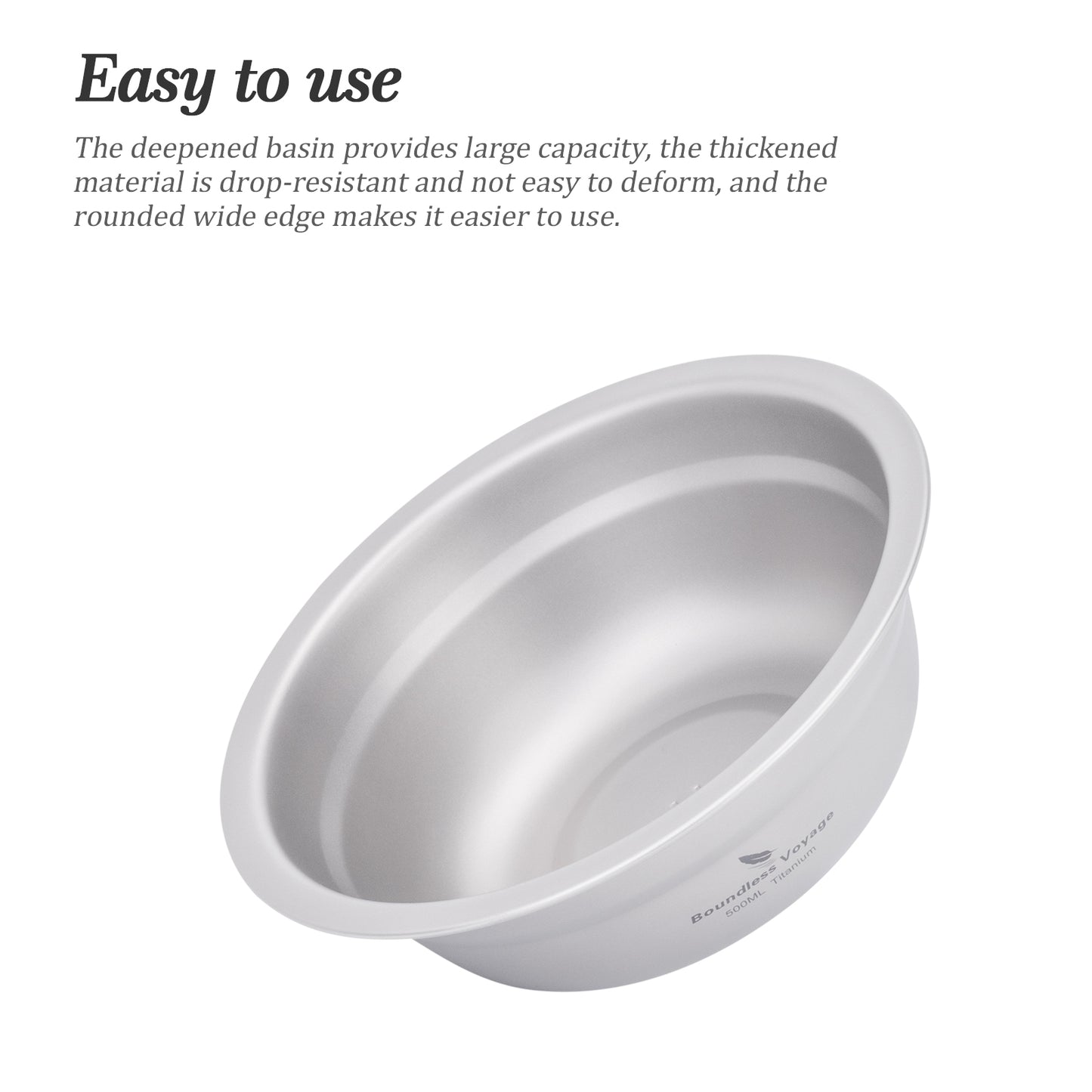 Boundless Voyage Titanium Bowl Rice Soup Salad Serving Bowl Ultralight Outdoor Camping Travel Durable Portable Tableware