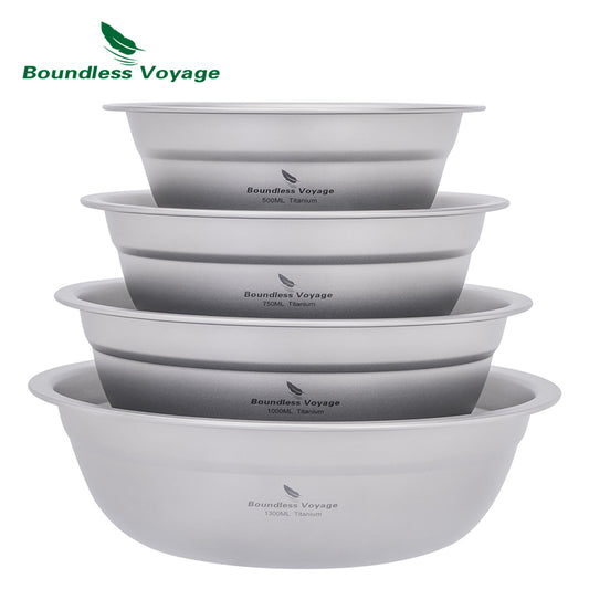 Boundless Voyage Titanium Bowl Rice Soup Salad Serving Bowl Ultralight Outdoor Camping Travel Durable Portable Tableware Ti1148T