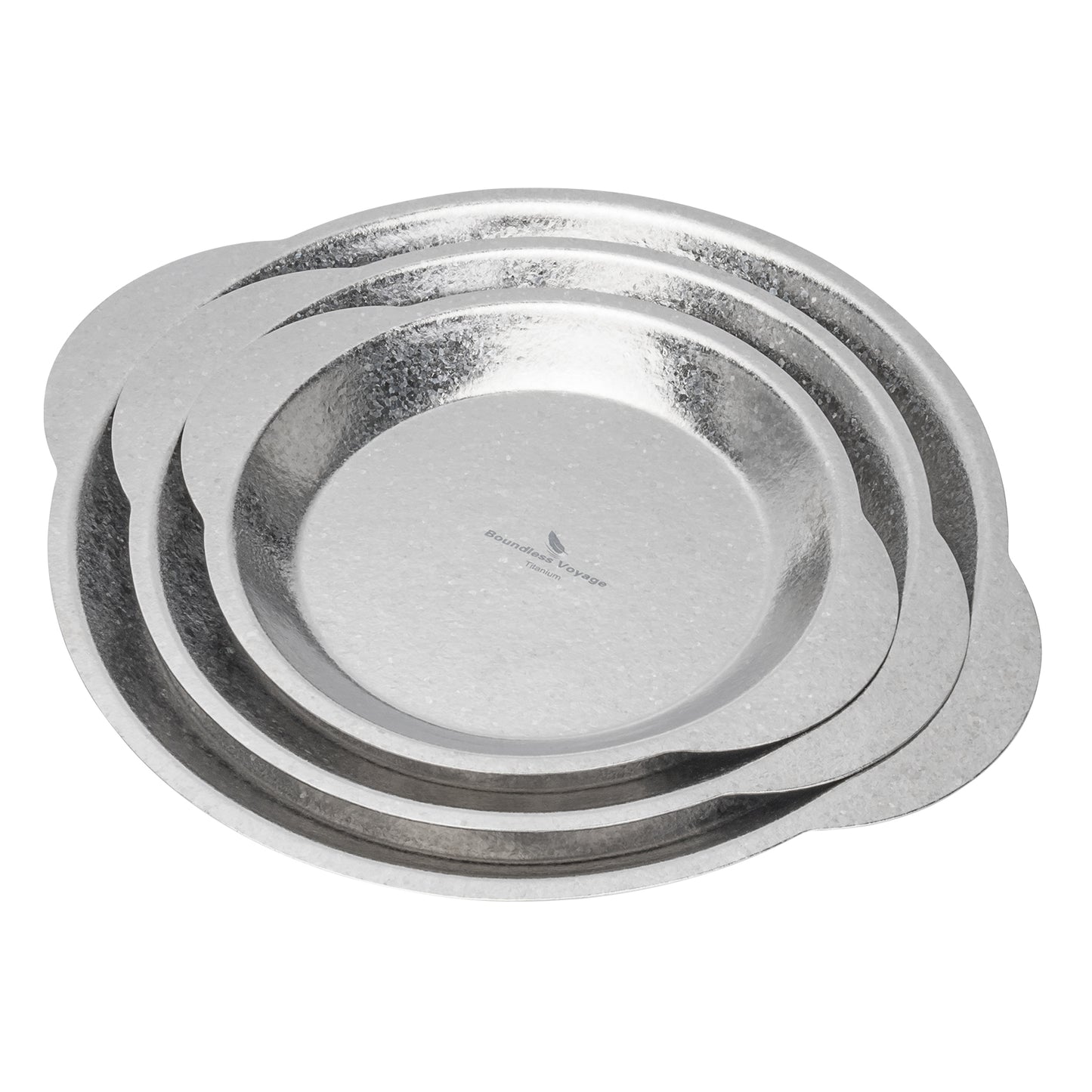 Boundless Voyage Titanium Camping Plate with Side Handles, Stackable Ultralight Serving Dish for Outdoor Cooking Picnic Home Kitchen Ti1155T-Ti1158T