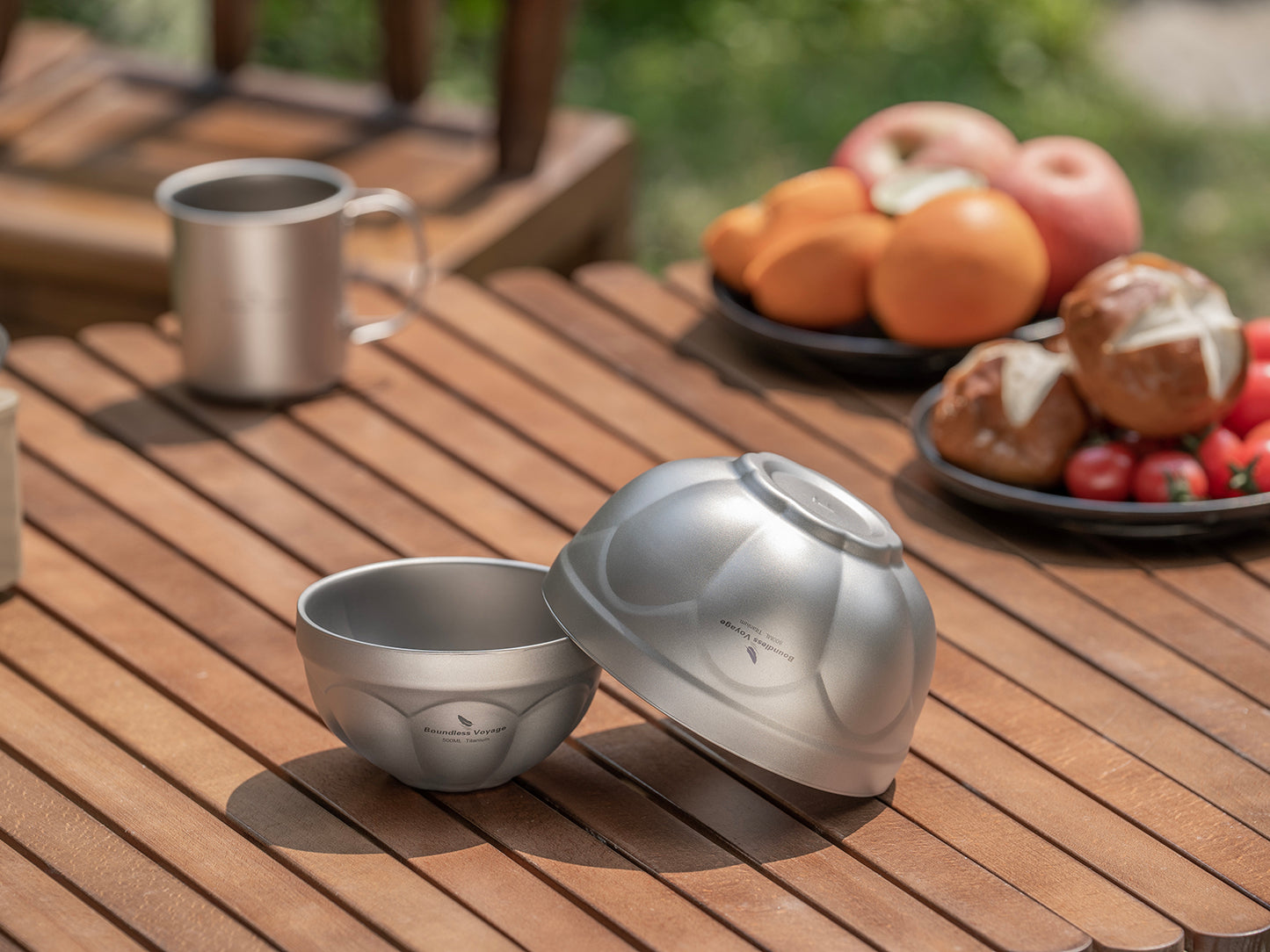 Boundless Voyage 500 ml / 800 ml Titan-Doppelwand-Schale, Reise- und Campinggeschirr, ultraleicht, langlebig, tragbar, für Reis, Suppe, Haferflocken, Joghurt, Ti1171T-Ti1173T
