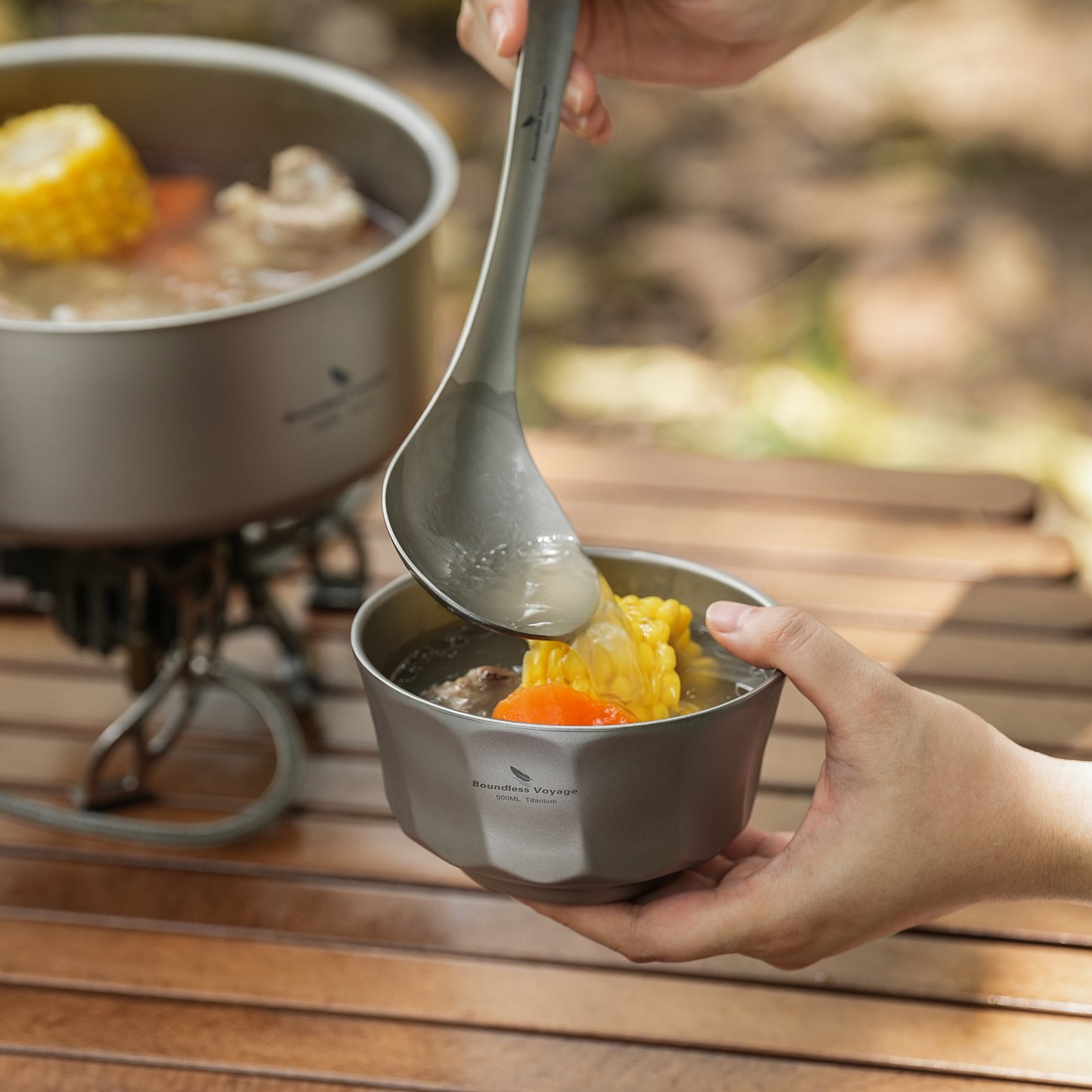 Boundless Voyage Sandblasted Double-Walled Pure Titanium Bowl 500ml & 800ml | Anti-Scald Lightweight Rust-Proof Tableware for Camping, Hiking, Outdoor & Daily Home Use Ti1174T-Ti1176T