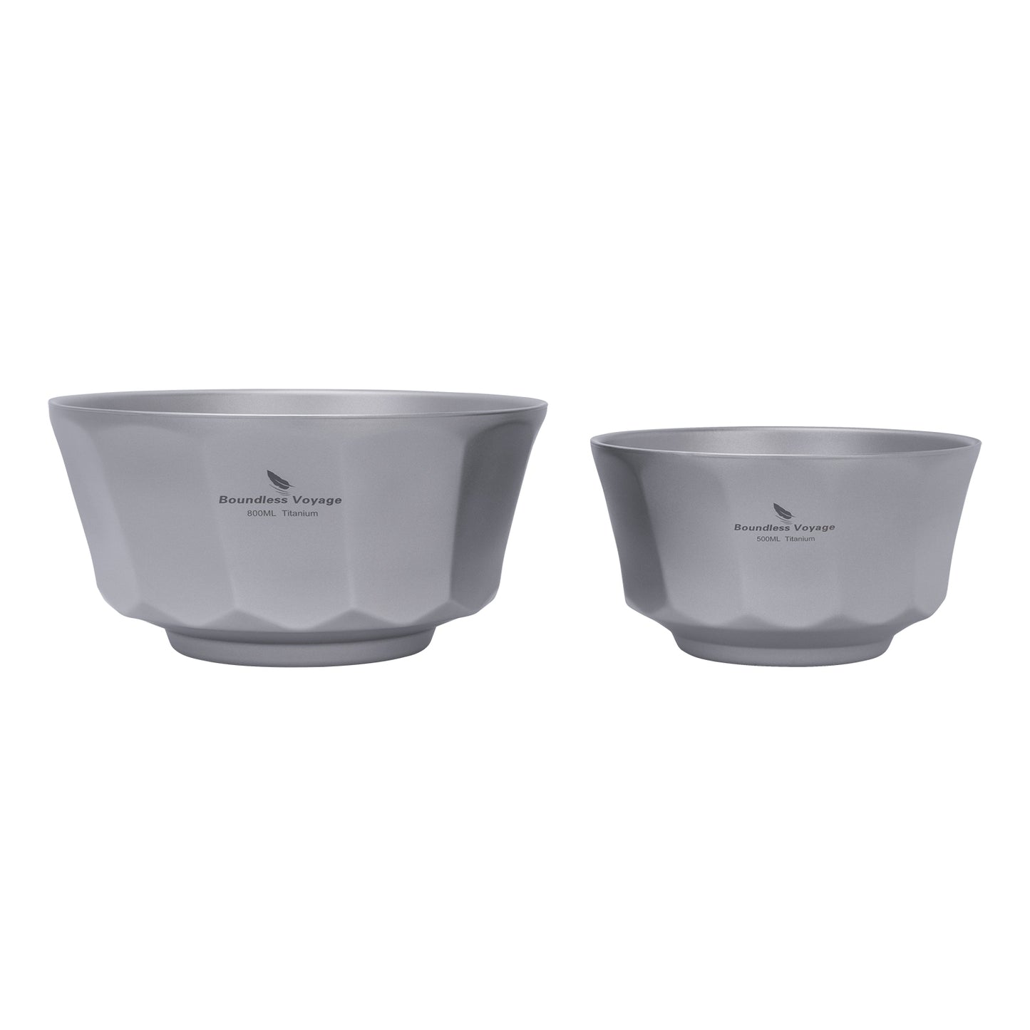 Boundless Voyage Sandblasted Double-Walled Pure Titanium Bowl 500ml & 800ml | Anti-Scald Lightweight Rust-Proof Tableware for Camping, Hiking, Outdoor & Daily Home Use Ti1174T-Ti1176T