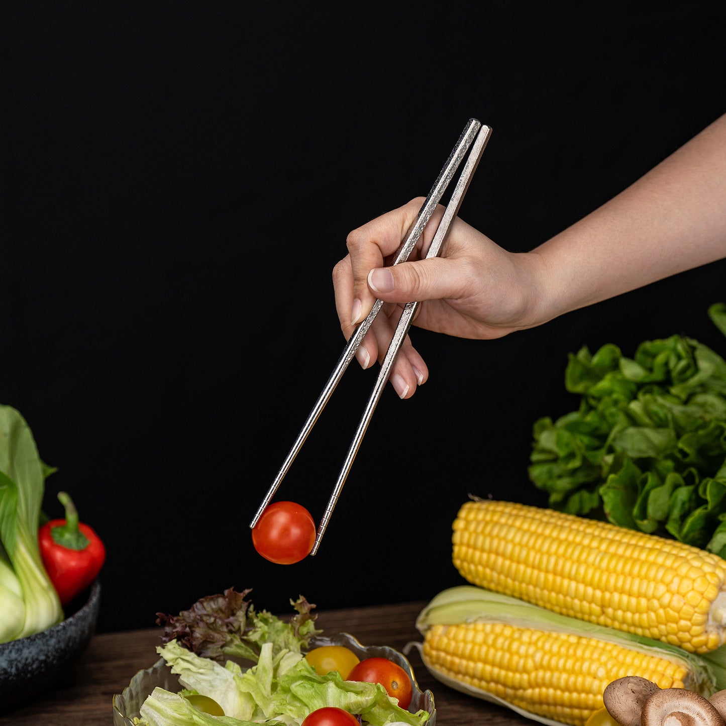 Boundless Voyage 23cm Solid Pure Titanium Chopsticks, Food Grade Non-Slip Reusable Metal Chopsticks for Camping Travel Office Home Kitchen Restaurant Gift Ti1184T