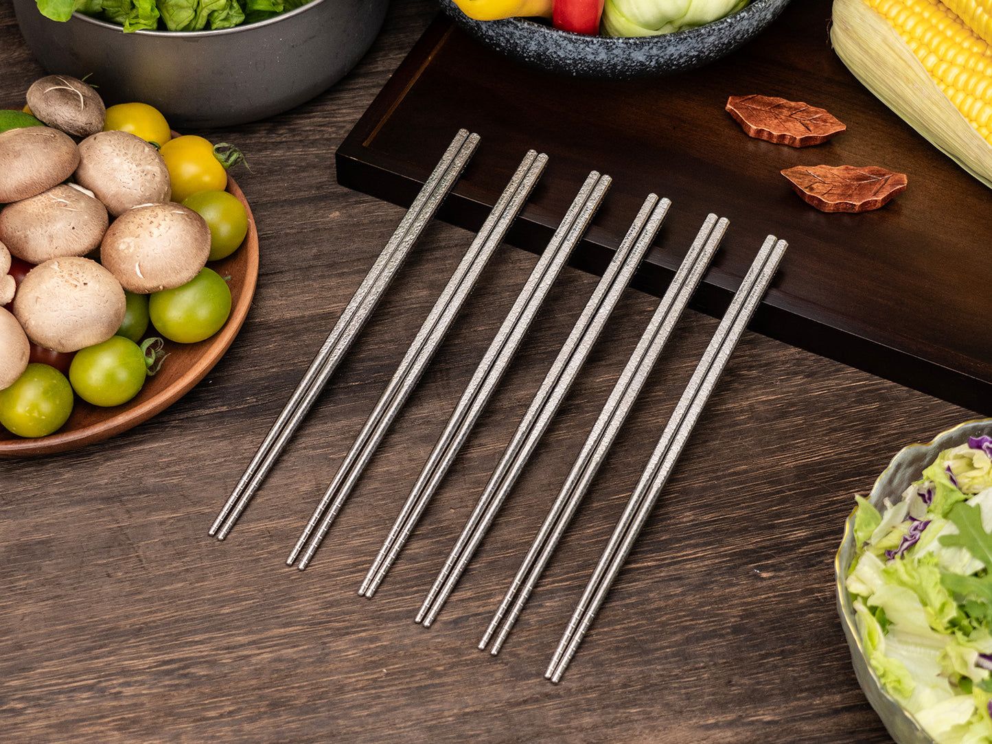 Boundless Voyage 23cm Solid Pure Titanium Chopsticks, Food Grade Non-Slip Reusable Metal Chopsticks for Camping Travel Office Home Kitchen Restaurant Gift Ti1184T