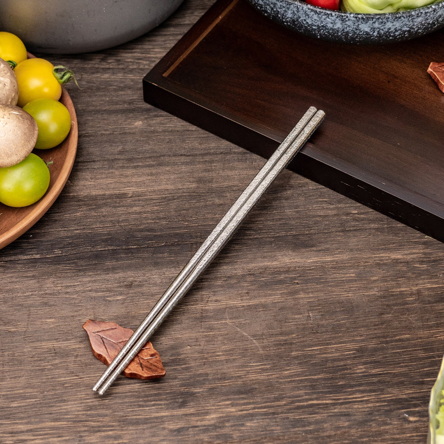 Boundless Voyage 23cm Solid Pure Titanium Chopsticks, Food Grade Non-Slip Reusable Metal Chopsticks for Camping Travel Office Home Kitchen Restaurant Gift Ti1184T