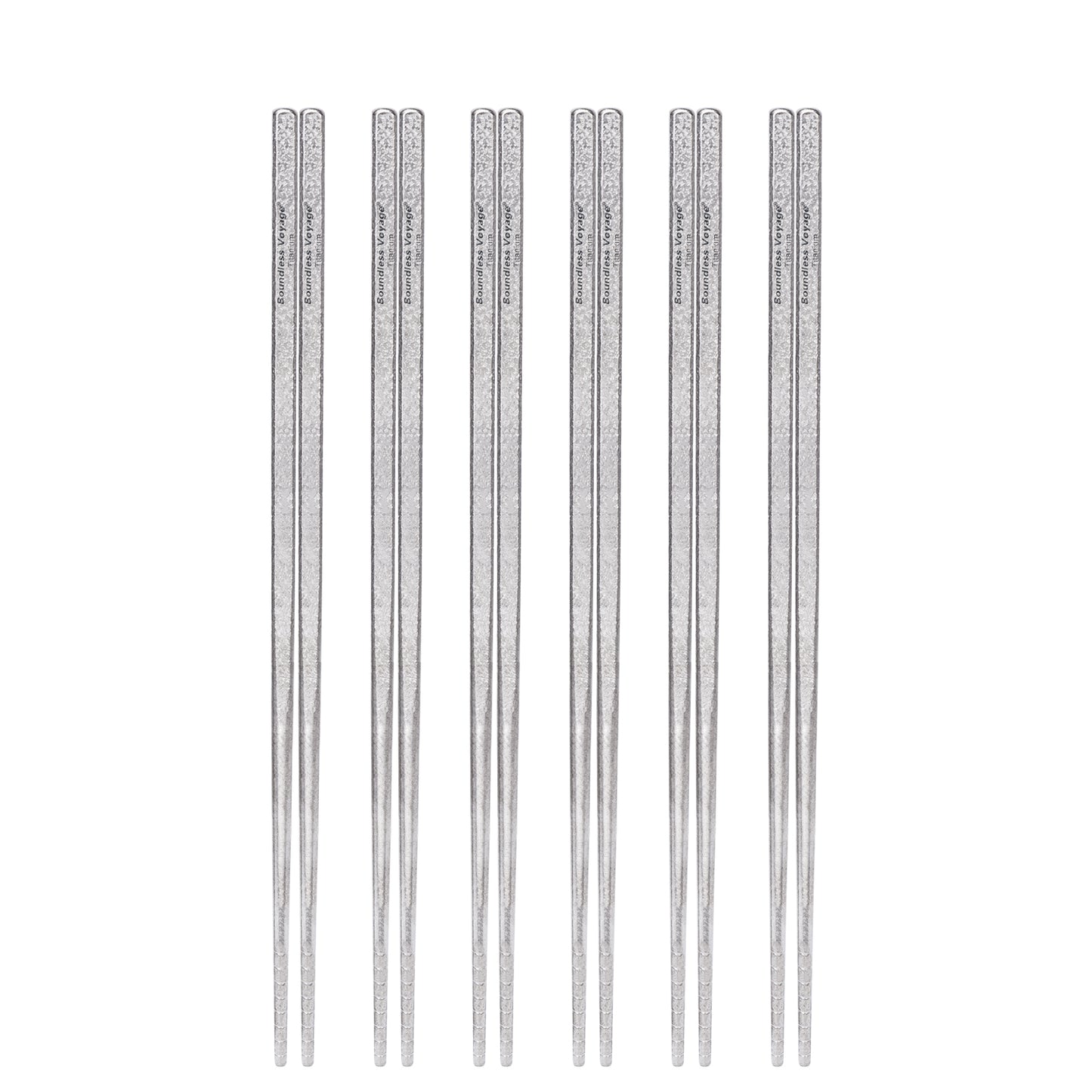 Boundless Voyage 23cm Solid Pure Titanium Chopsticks, Food Grade Non-Slip Reusable Metal Chopsticks for Camping Travel Office Home Kitchen Restaurant Gift Ti1184T