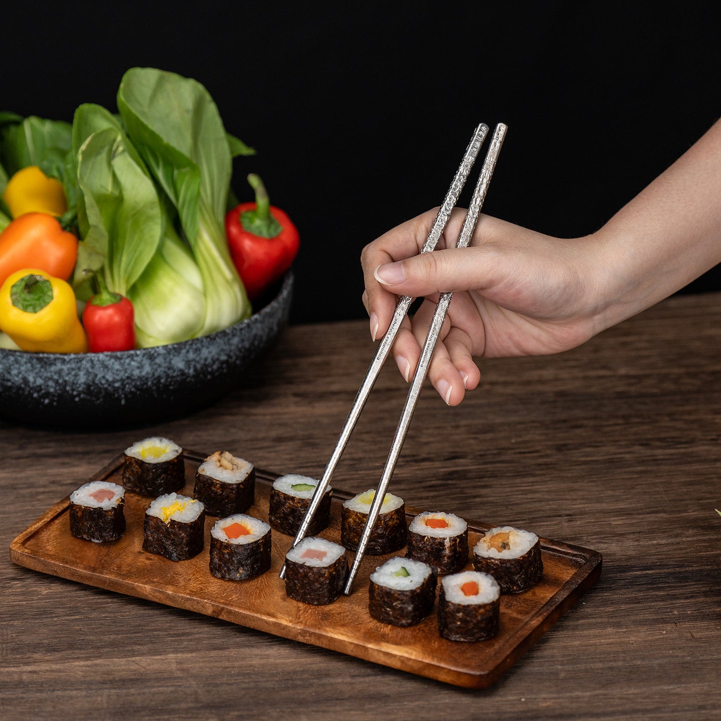 Boundless Voyage 23cm Solid Pure Titanium Chopsticks, Coating-Free Non-Slip Reusable Tableware for Outdoor Camping Travel Office Household & Premium Gift Ti1185T