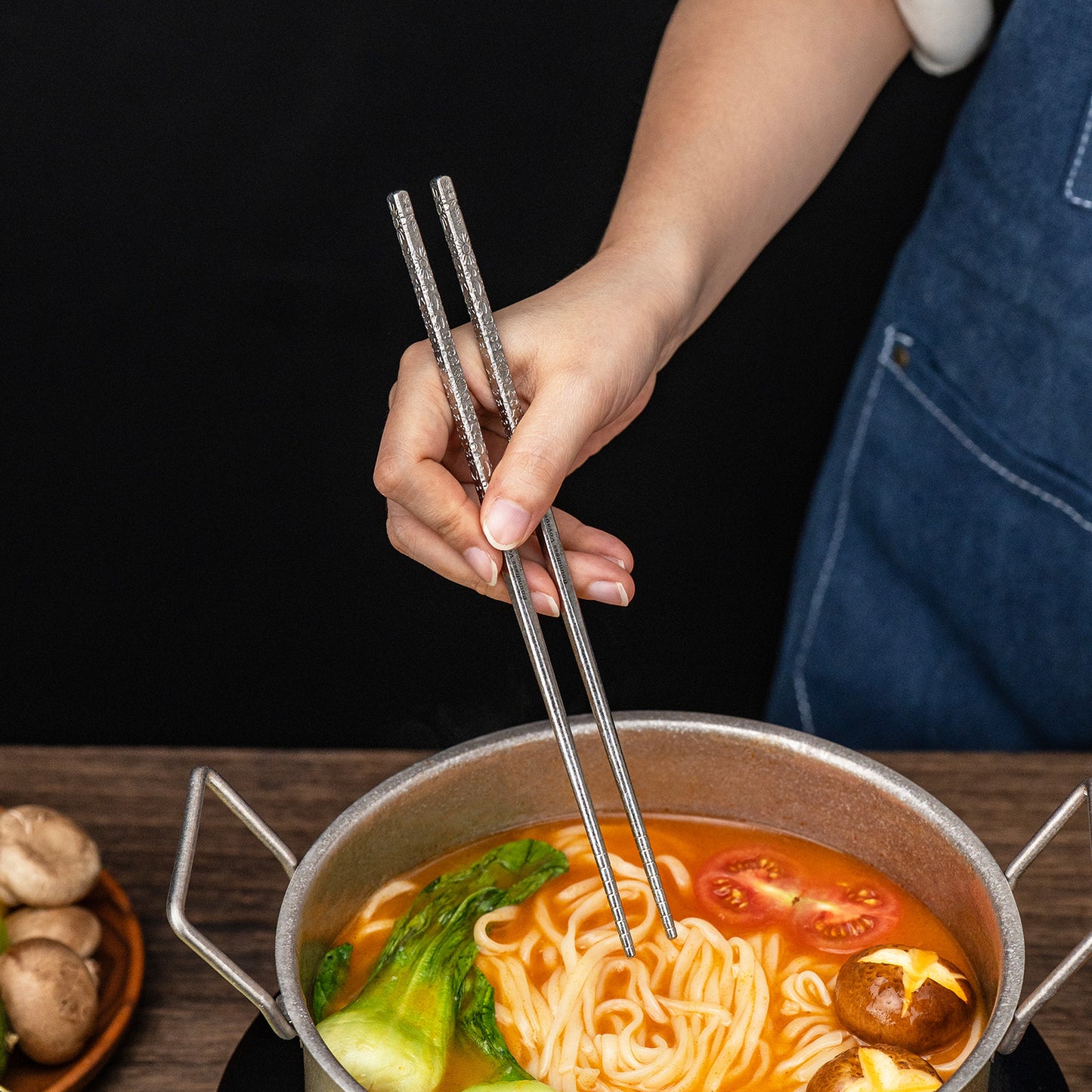 Boundless Voyage 23cm Solid Pure Titanium Chopsticks, Coating-Free Non-Slip Reusable Tableware for Outdoor Camping Travel Office Household & Premium Gift Ti1185T