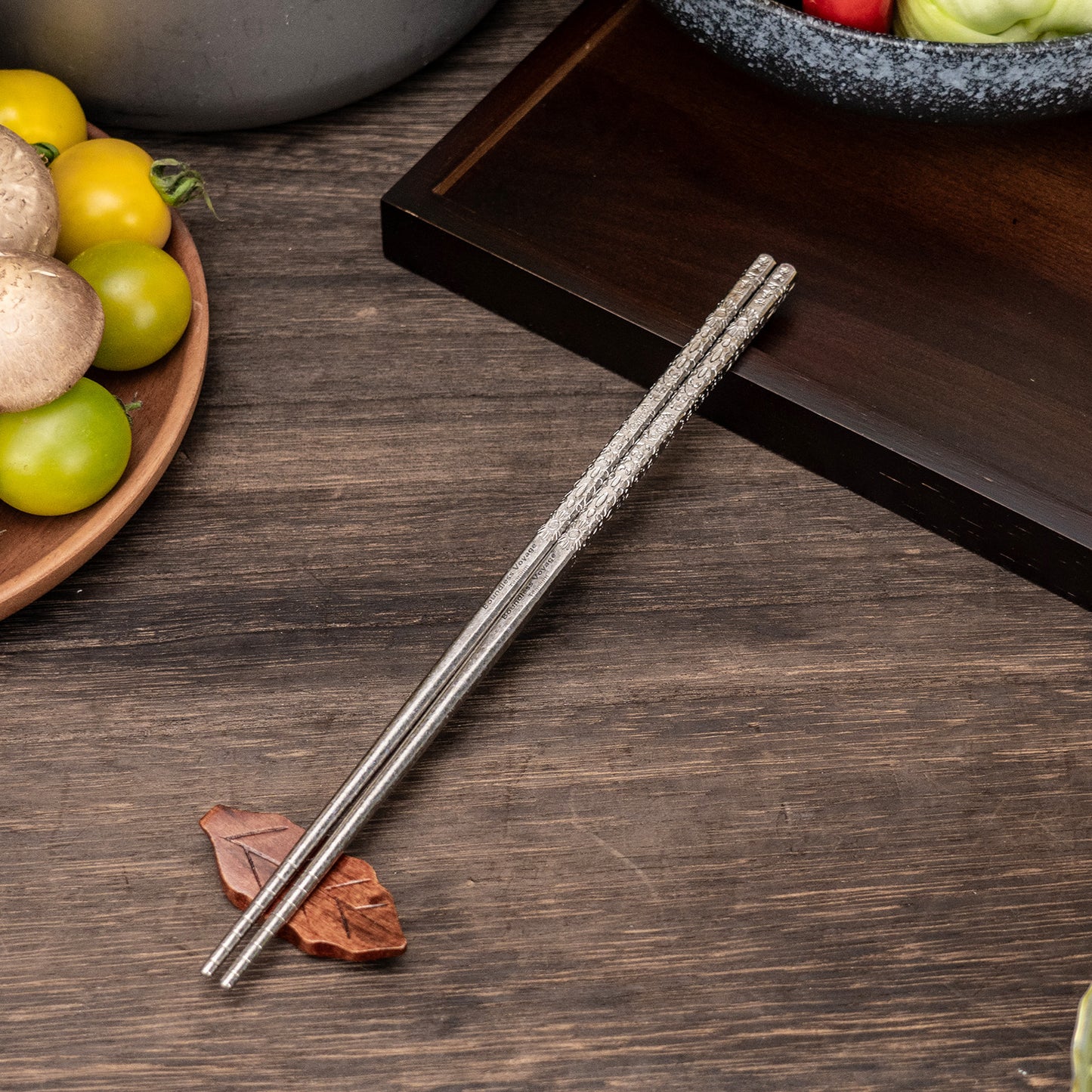 Boundless Voyage 23cm Solid Pure Titanium Chopsticks, Coating-Free Non-Slip Reusable Tableware for Outdoor Camping Travel Office Household & Premium Gift Ti1185T