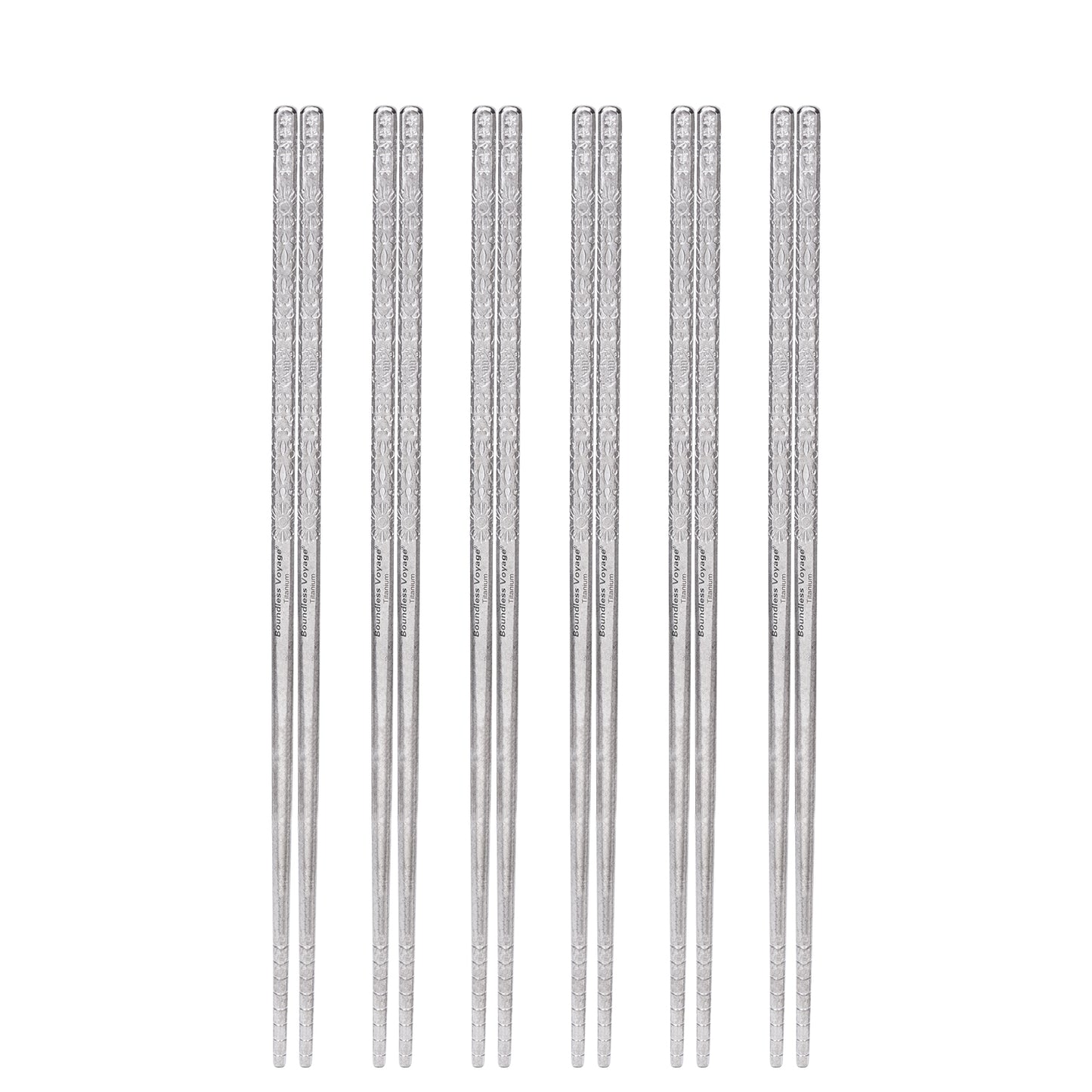 Boundless Voyage 23cm Solid Pure Titanium Chopsticks, Coating-Free Non-Slip Reusable Tableware for Outdoor Camping Travel Office Household & Premium Gift Ti1185T