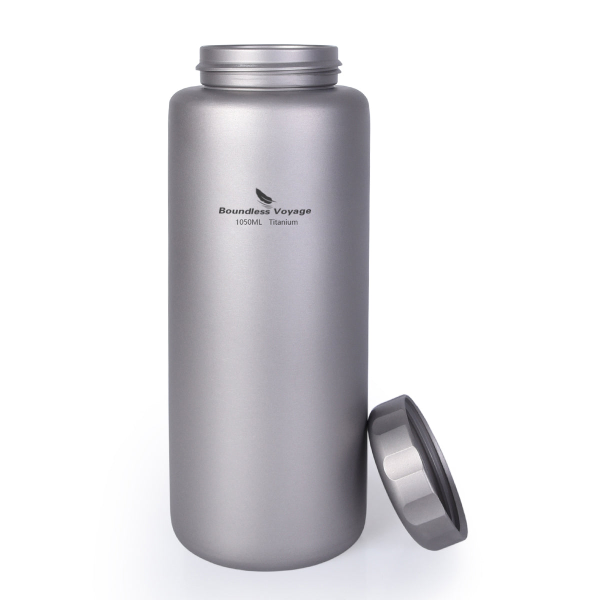 Boundless Voyage 1050ml Titanium Sport Water Bottle Ultralight Wide Mouth Leakproof for Camping Hiking Ti3005D