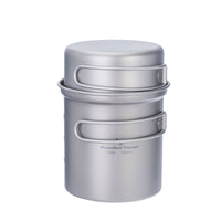 Boundless Voyage Outdoor Titanium Pot with Pan Set with Collapsible Folding Handle for Outdoor Camping Cooking Hiking Backpacking Portable Cookware Ti2037C-Ti2039C