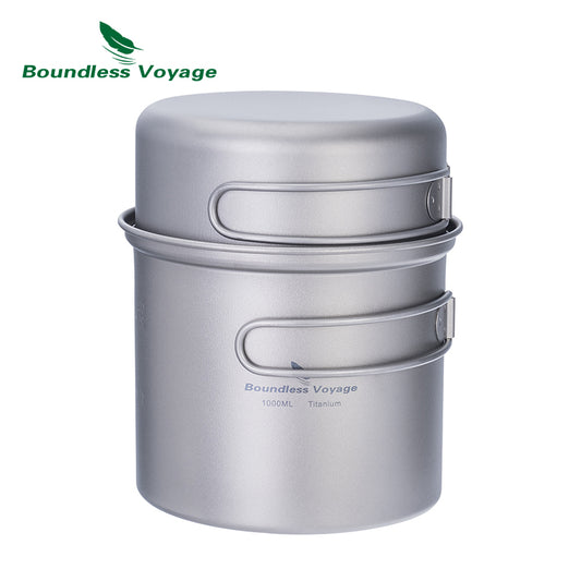 Boundless Voyage Camping Pot Pan Portable Hiking Picnic Backpacking Pot Kitchen Cooking Mess Kit