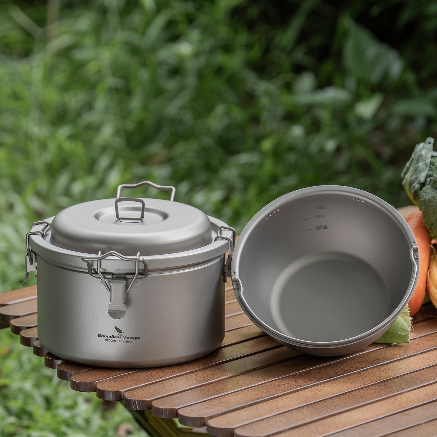Boundless Voyage Titanium Camping Pot Multifunctional Cooker Ultralight Rice Cooker for Outdoor, Hiking, Travelling Ti2088C-Ti2092C