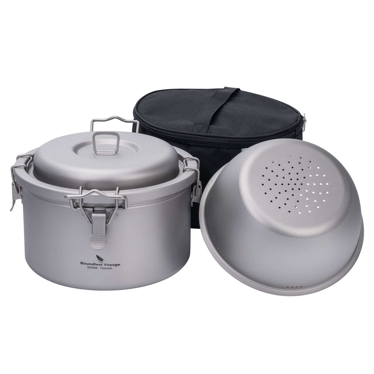 Boundless Voyage Titanium Camping Pot Multifunctional Cooker Ultralight Rice Cooker for Outdoor, Hiking, Travelling Ti2088C-Ti2092C