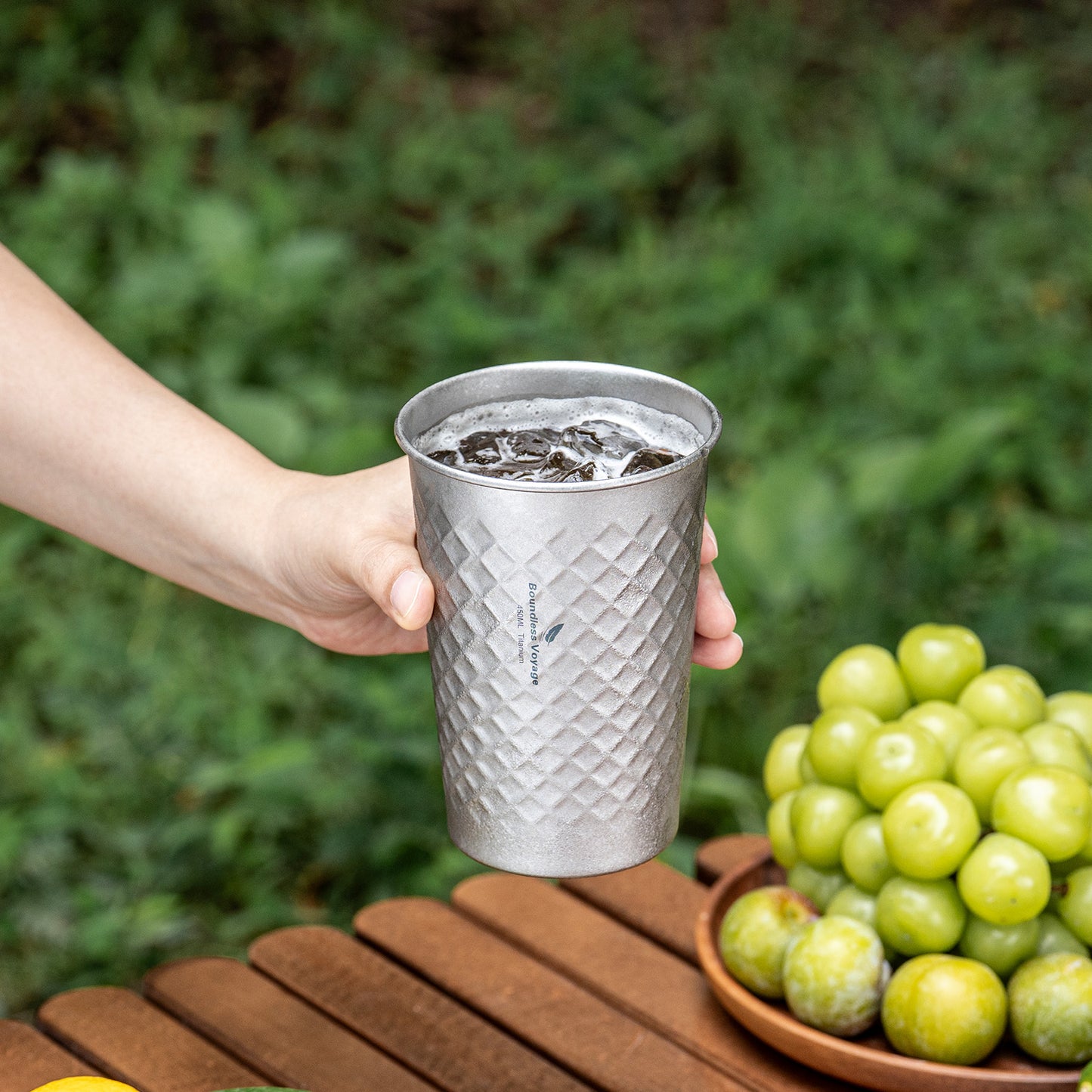 Boundless Voyage Stackable Pure Titanium Cup | Premium Reusable Drinkware for Beer & Juice, Perfect for Home, Party & Outdoor Camping Ti3047D/Ti3048D