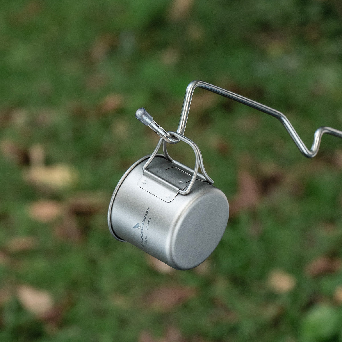 Boundless Voyage Pure Titanium Mini Cup with Folding Handle for Camping Ti3053A-Ti3053C