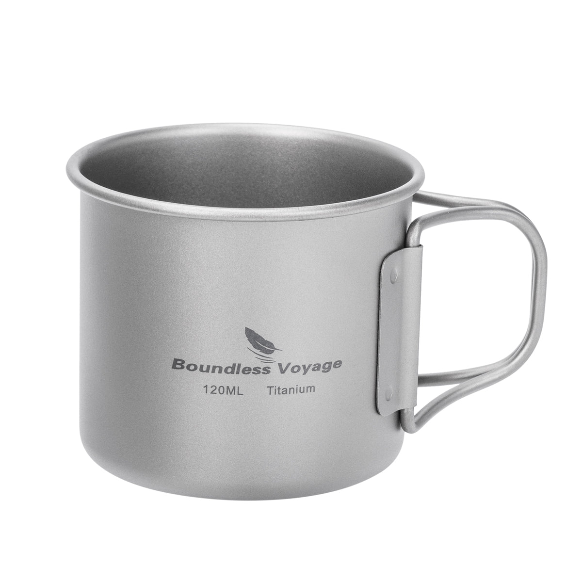 Boundless Voyage Pure Titanium Mini Cup with Folding Handle for Camping Ti3053A-Ti3053C
