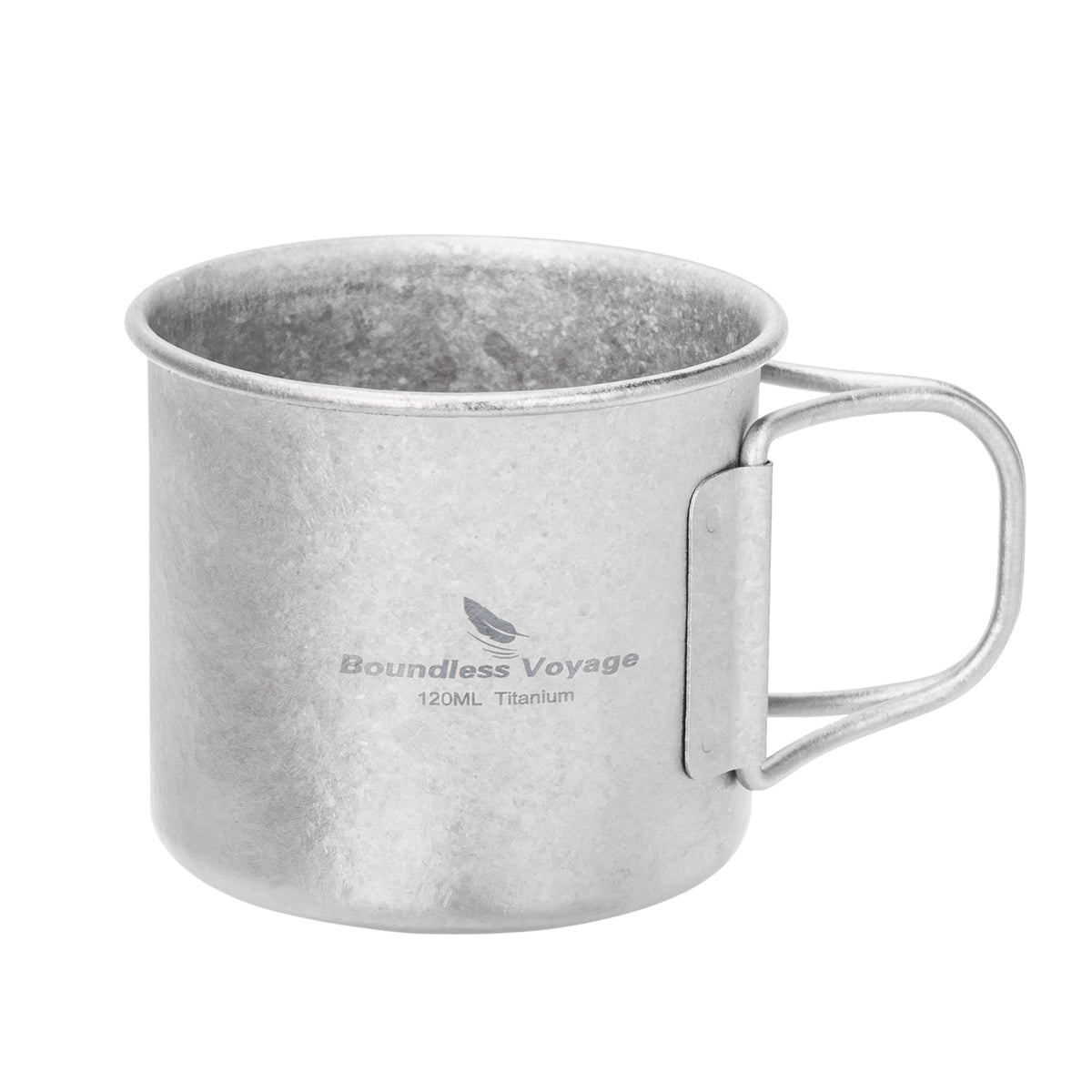Boundless Voyage Pure Titanium Mini Cup with Folding Handle for Camping Ti3053A-Ti3053C
