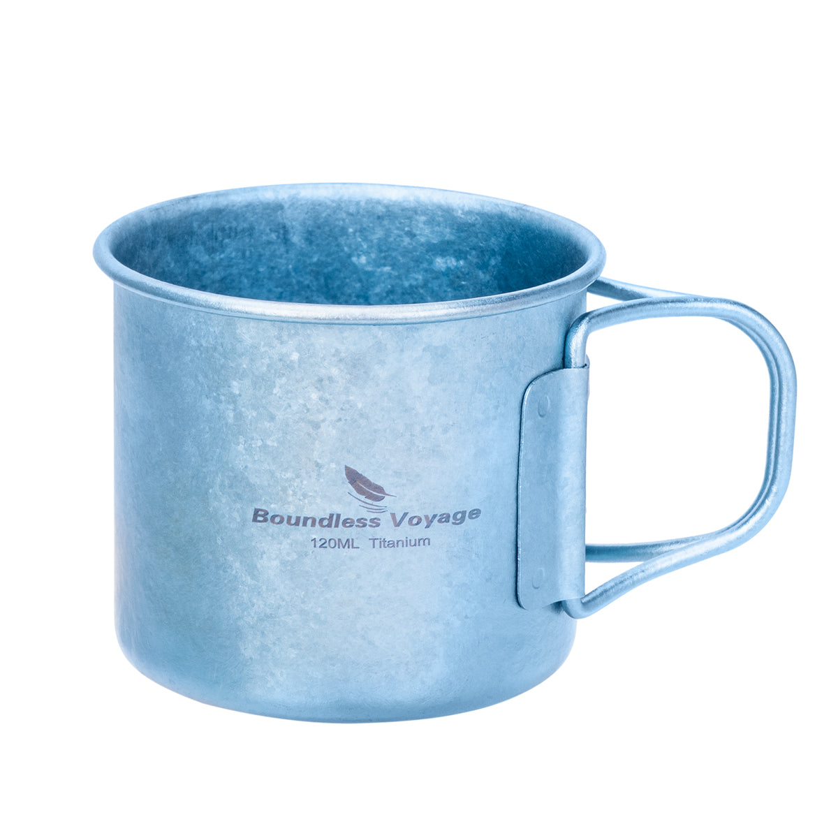 Boundless Voyage Pure Titanium Mini Cup with Folding Handle for Camping Ti3053A-Ti3053C