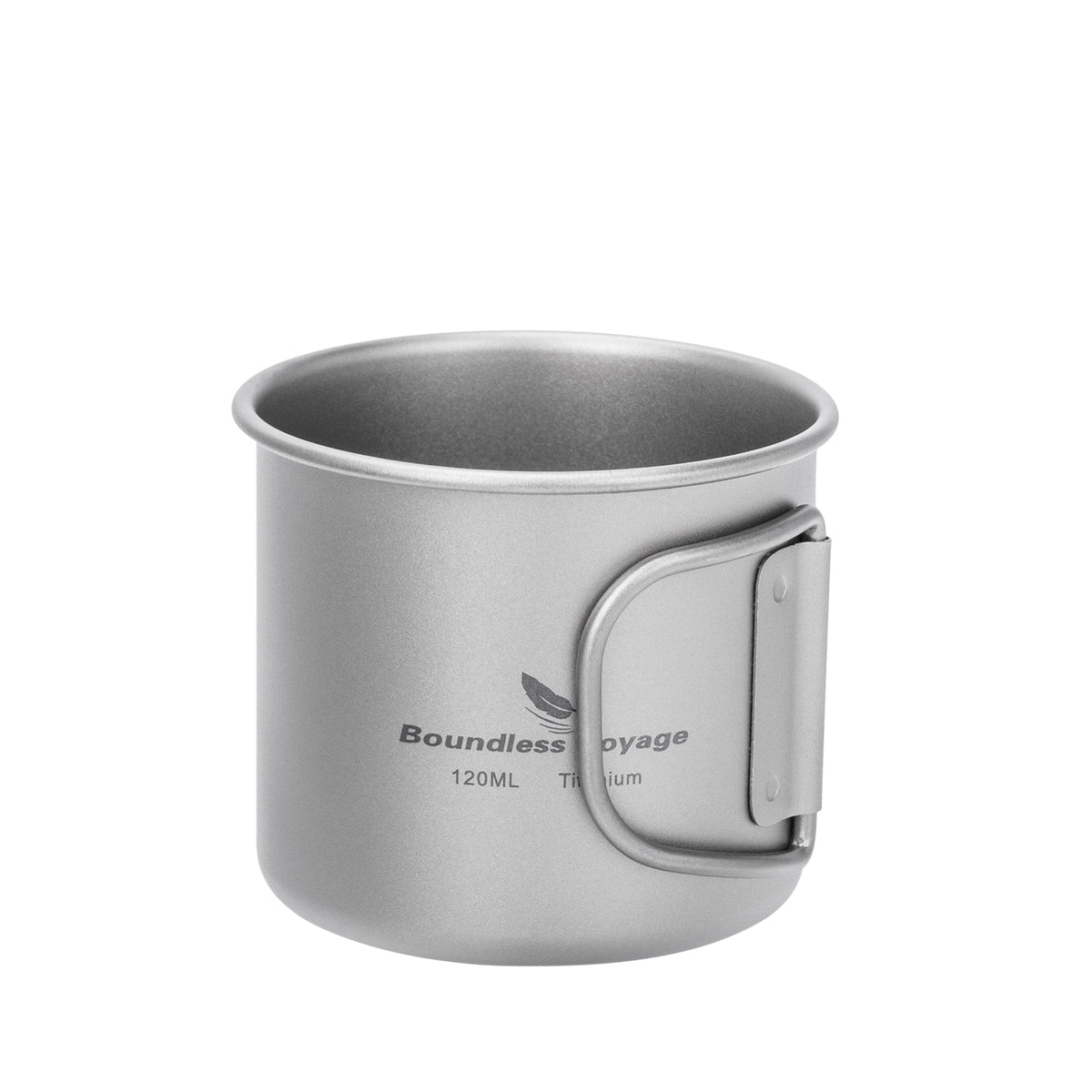 Boundless Voyage Pure Titanium Mini Cup with Folding Handle for Camping Ti3053A-Ti3053C