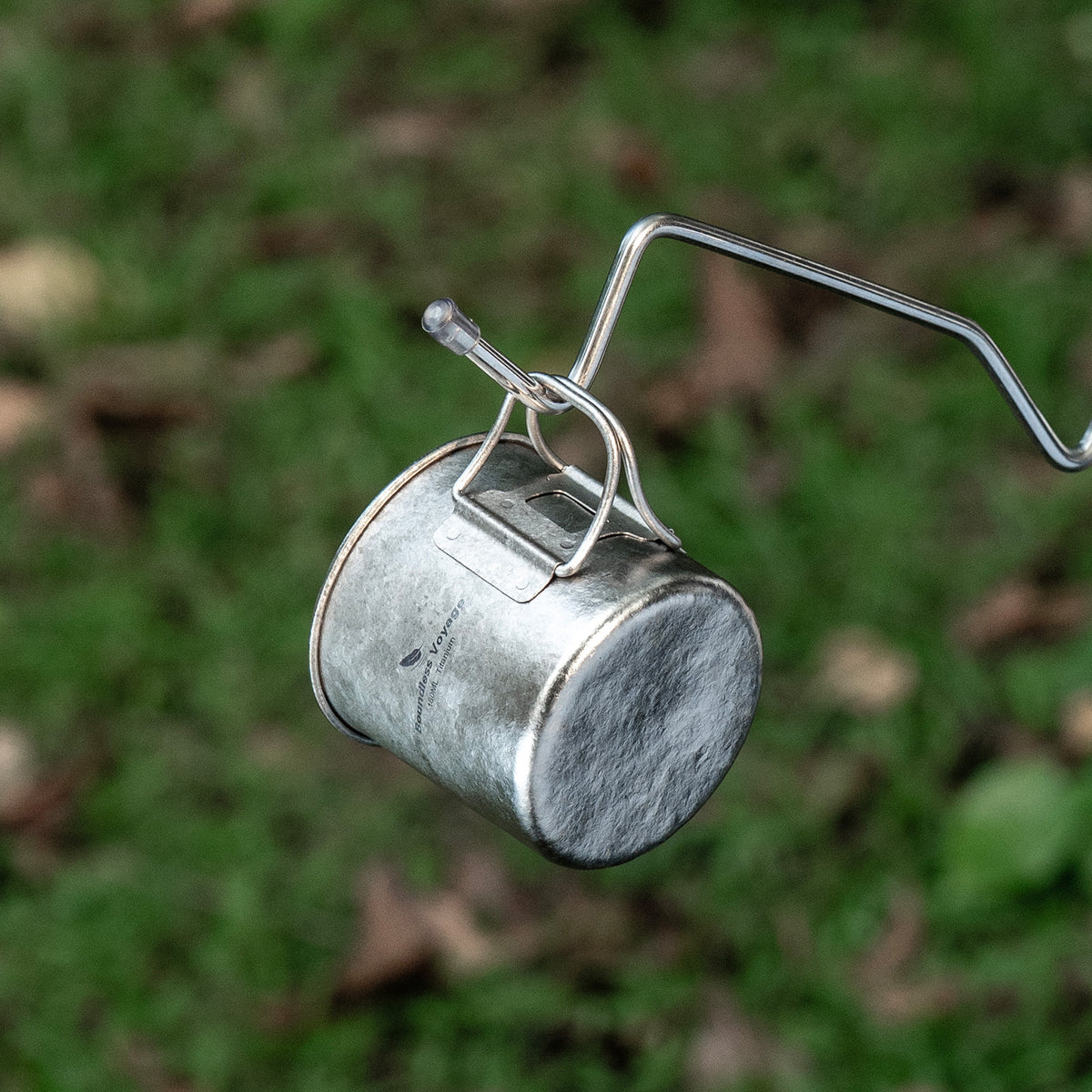 Boundless Voyage Pure Titanium Mini Cup with Folding Handle for Camping Ti3053A-Ti3053C