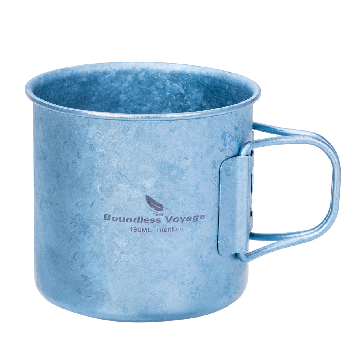 Boundless Voyage Pure Titanium Mini Cup with Folding Handle for Camping Ti3053A-Ti3053C