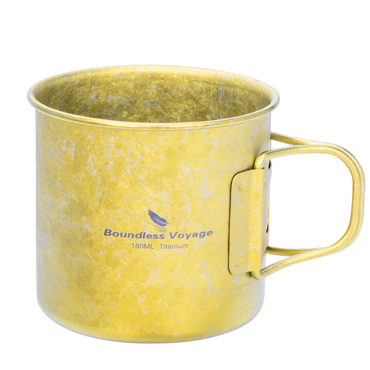 Boundless Voyage Pure Titanium Mini Cup with Folding Handle for Camping Ti3053A-Ti3053C