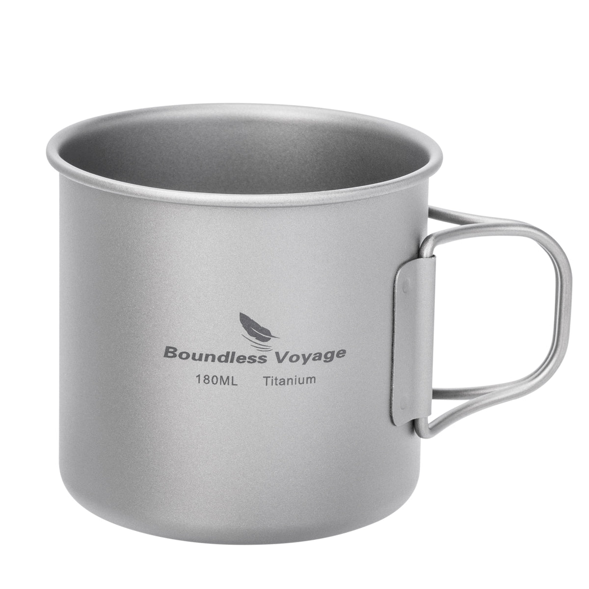 Boundless Voyage Pure Titanium Mini Cup with Folding Handle for Camping Ti3053A-Ti3053C