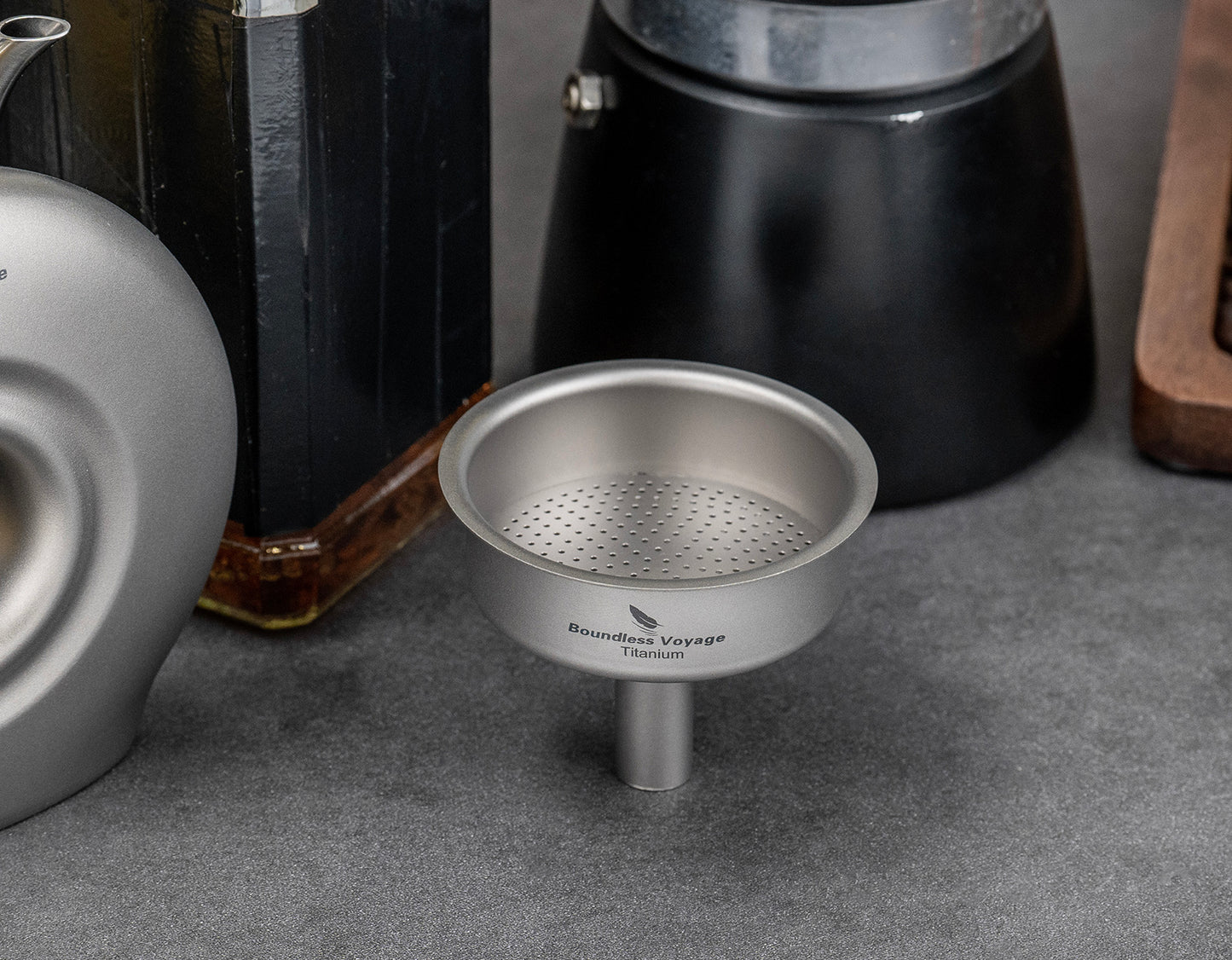 Boundless Voyage Titanium Funnel Flagon Accessories Multi-use Kitchen Funnel for Transferring Liquid, Fluid, Cooking Oils, Jam & Powder Ti3075D/Ti3076D
