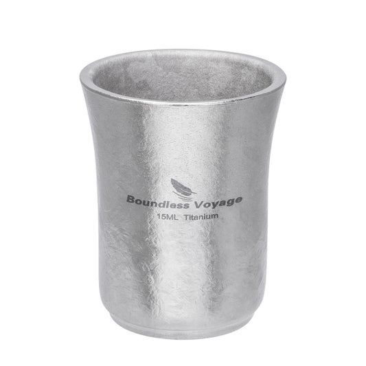 Boundless Voyage 15ml Titanium Shot Glass, Double-Wall Sake Cup for Whiskey Spirits Camping Home Bar Ti3080D