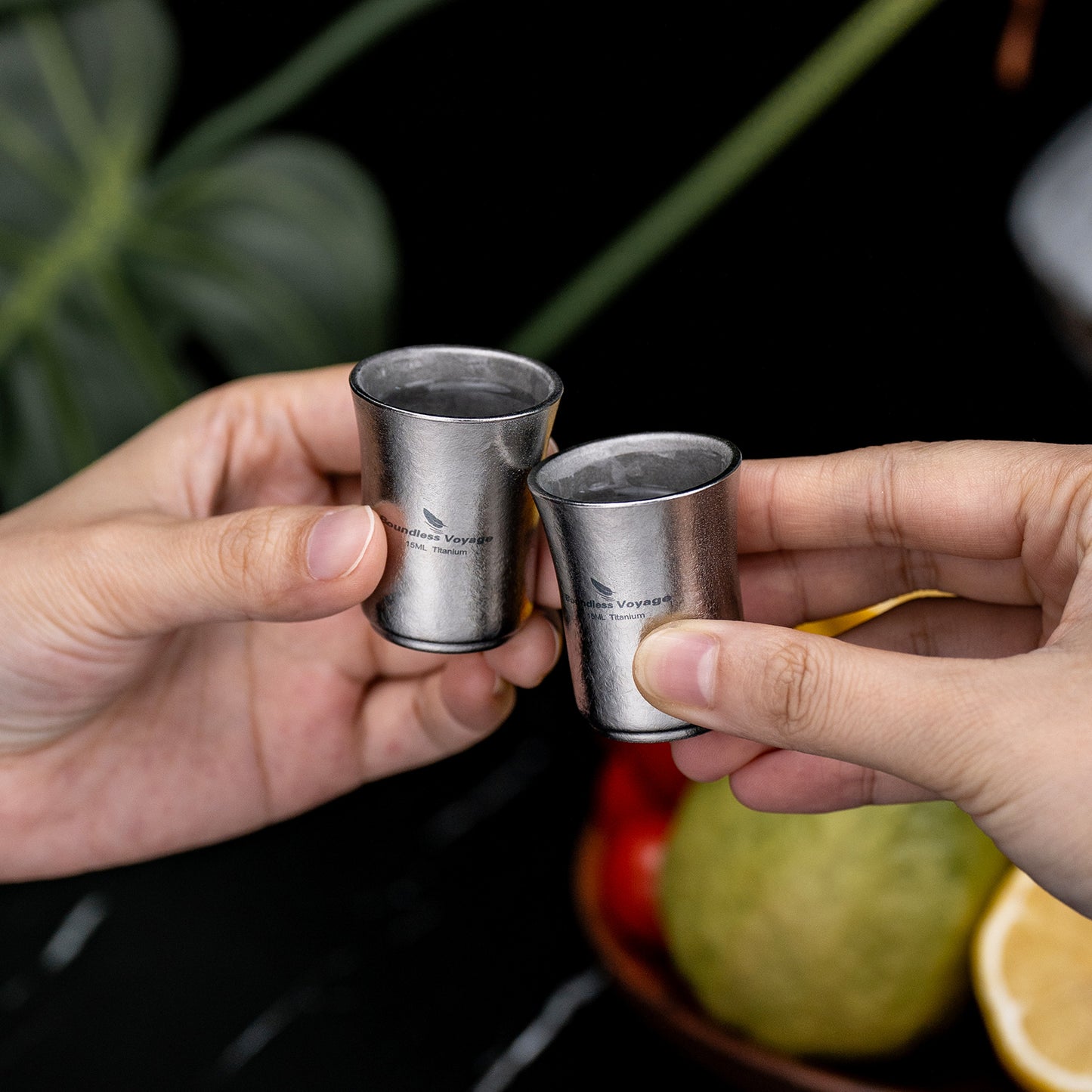 Boundless Voyage 15ml Titanium Shot Glass, Double-Wall Sake Cup for Whiskey Spirits Camping Home Bar Ti3080D