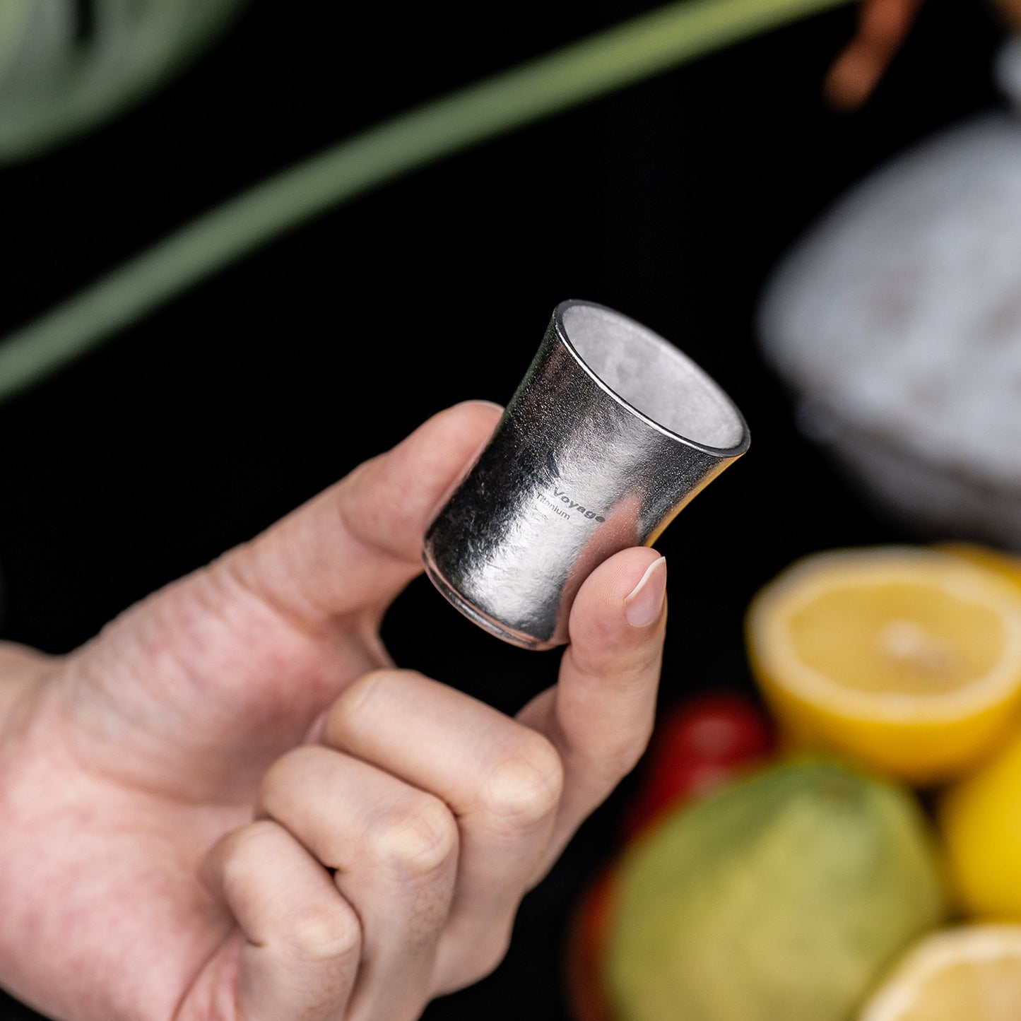 Boundless Voyage 15ml Titanium Shot Glass, Double-Wall Sake Cup for Whiskey Spirits Camping Home Bar Ti3080D