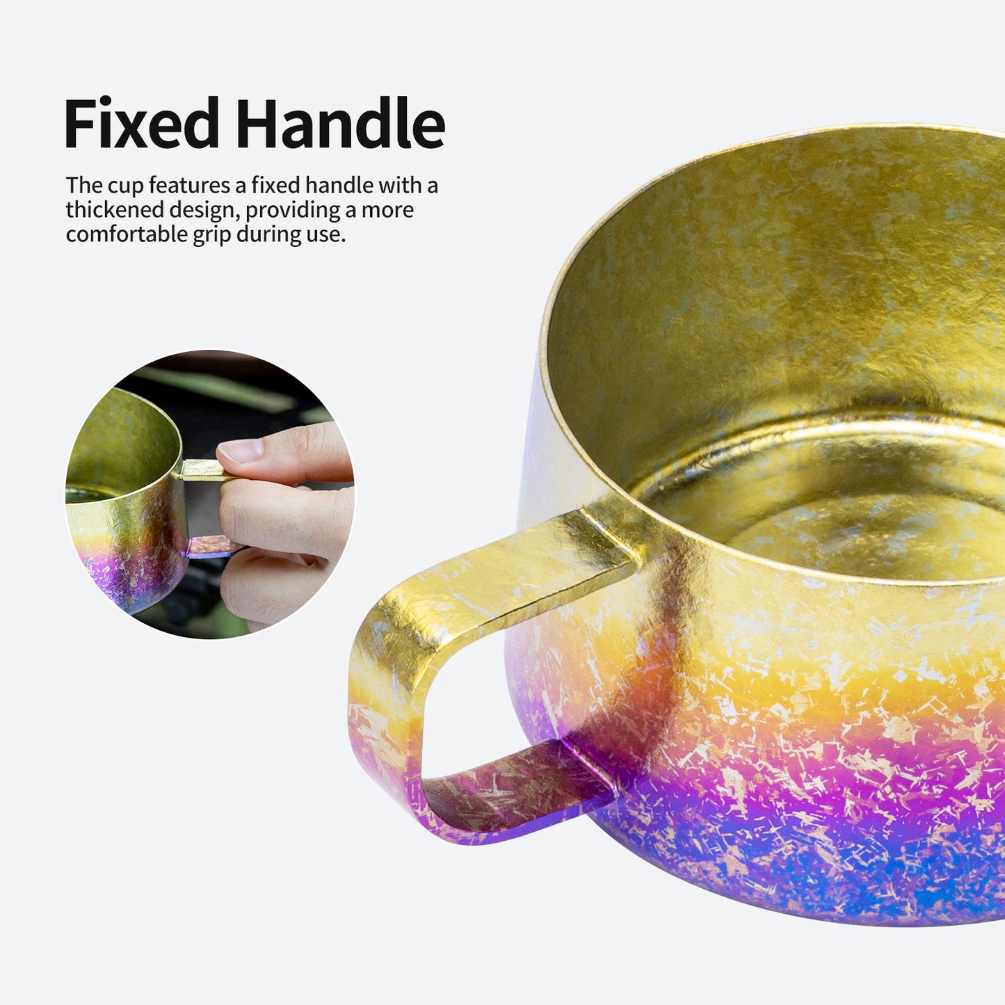 Boundless Voyage Titanium Double Wall Coffee Cup 100ml with Stirring Spoon Mini Tea Mug Espresso Cup Outdoor Camping Travel Ultralight Durable Portable Drinkware Ti3088B+Ti1133T