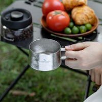 Boundless Voyage Titanium Double Wall Coffee Cup 200ml with Stirring Spoon Mini Tea Mug Espresso Cup Outdoor Camping Travel Ultralight Durable Portable Drinkware Ti3088C+Ti1134T