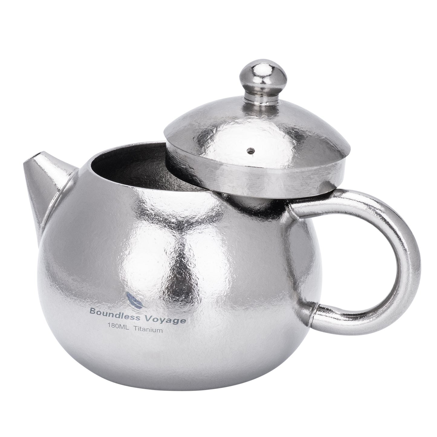 Boundless Voyage Titanium Teapot 180ml, Lightweight Loose Leaf Tea Pot with Anti-Scald Handle & Vented Lid,Tea Maker for Home Office Camping Travel Ti3111D