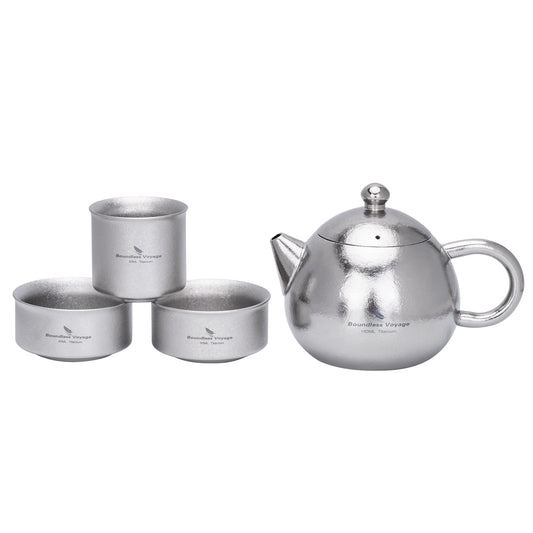 Boundless Voyage Titanium Teapot 180ml, Lightweight Loose Leaf Tea Pot with Anti-Scald Handle & Vented Lid,Tea Maker for Home Office Camping Travel Ti3111D