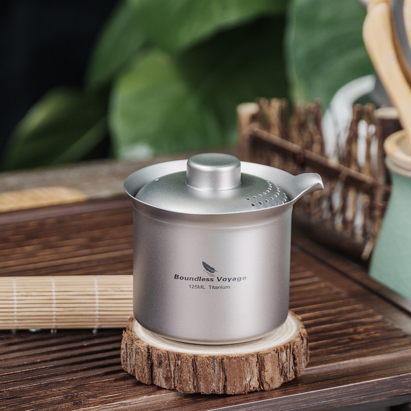 Boundless Voyage Titanium Double-Layer Tea Maker, Ultralight Portable Camping Teapot for Outdoor Tea Brewing  Ti3145D