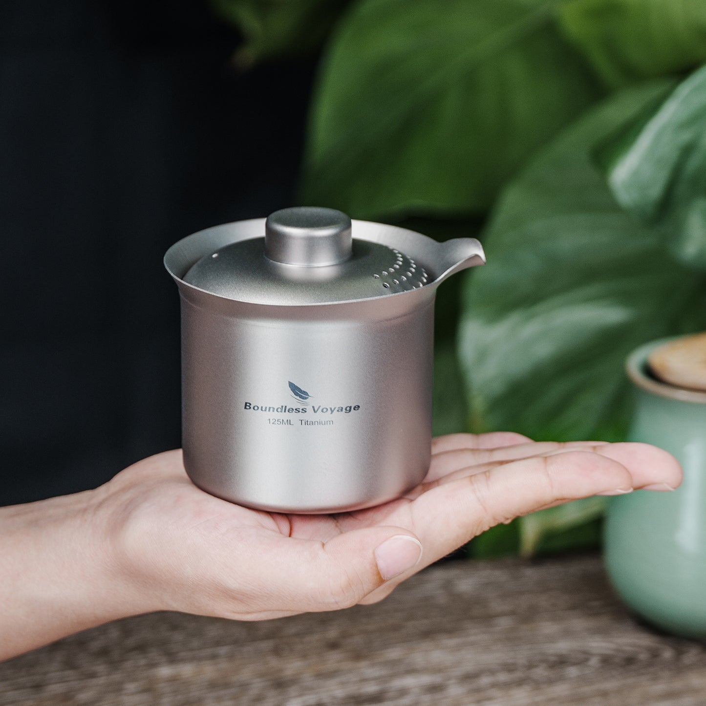 Boundless Voyage Titanium Double-Layer Tea Maker, Ultralight Portable Camping Teapot for Outdoor Tea Brewing  Ti3145D