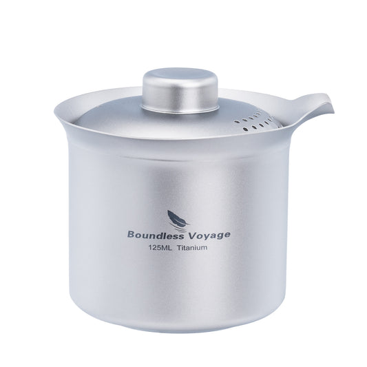Boundless Voyage Titanium Double-Layer Tea Maker, Ultralight Portable Camping Teapot for Outdoor Tea Brewing  Ti3145D