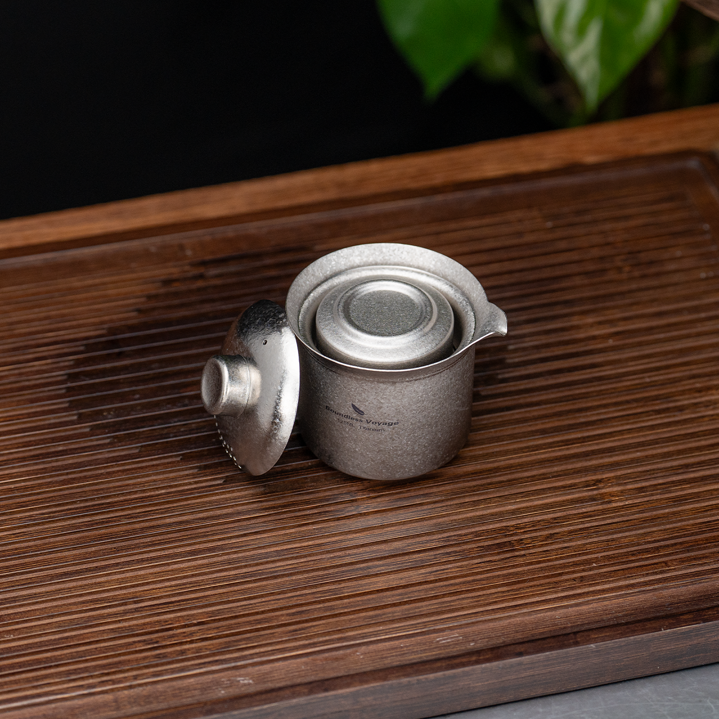 Boundless Voyage Titanium Tea Maker 125ml Double-Wall Anti-Scald Filter Lid, Solo or Set with 3 Mini Cups Ti3145D Ti3149D