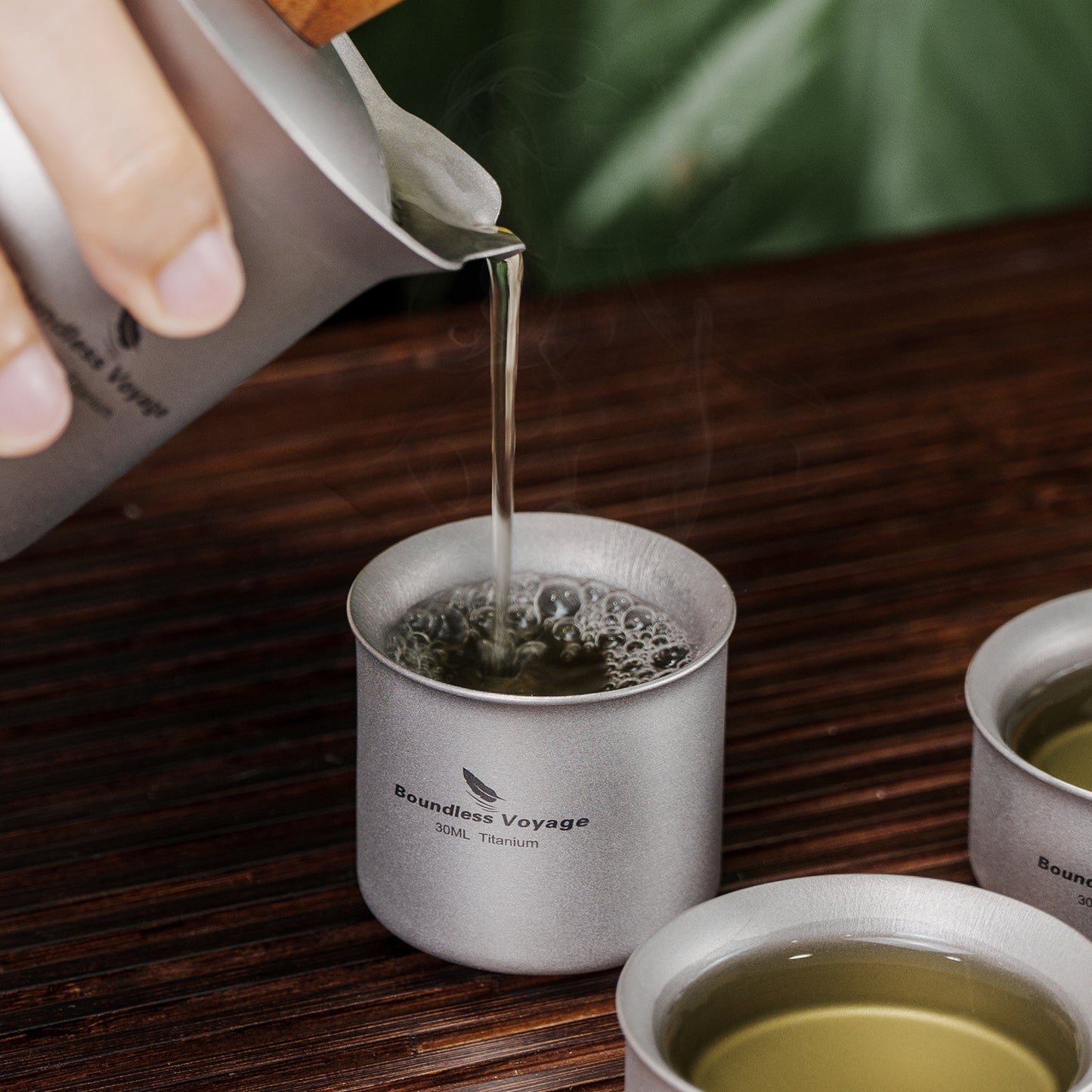 Boundless Voyage Titanium Double-Wall Tea Cup 30ml Gongfu Anti-Scald Coating-Free, Single or Set Ti3146D Ti3147D Ti3148D