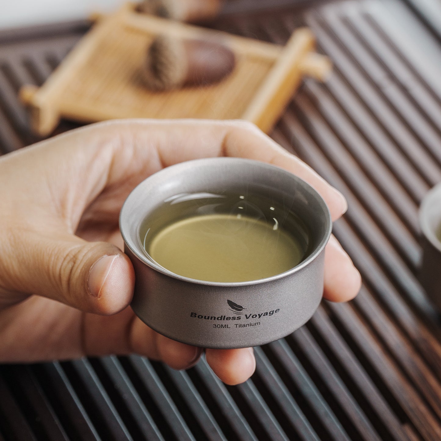 Boundless Voyage Titanium Double-Wall Tea Cup 30ml Gongfu Anti-Scald Coating-Free, Single or Set Ti3146D Ti3147D Ti3148D