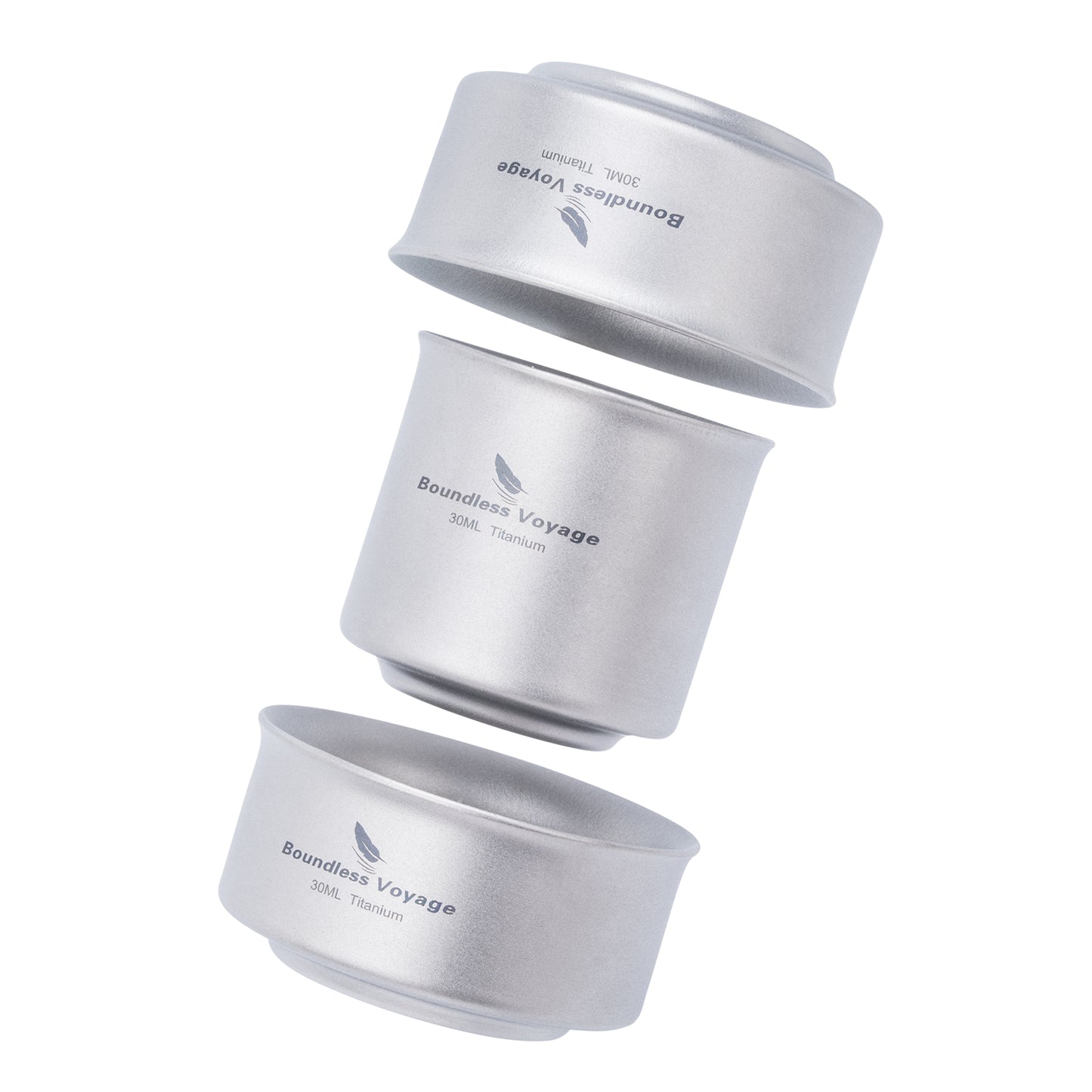 Boundless Voyage Titanium Double-Wall Tea Cup 30ml Gongfu Anti-Scald Coating-Free, Single or Set Ti3146D Ti3147D Ti3148D