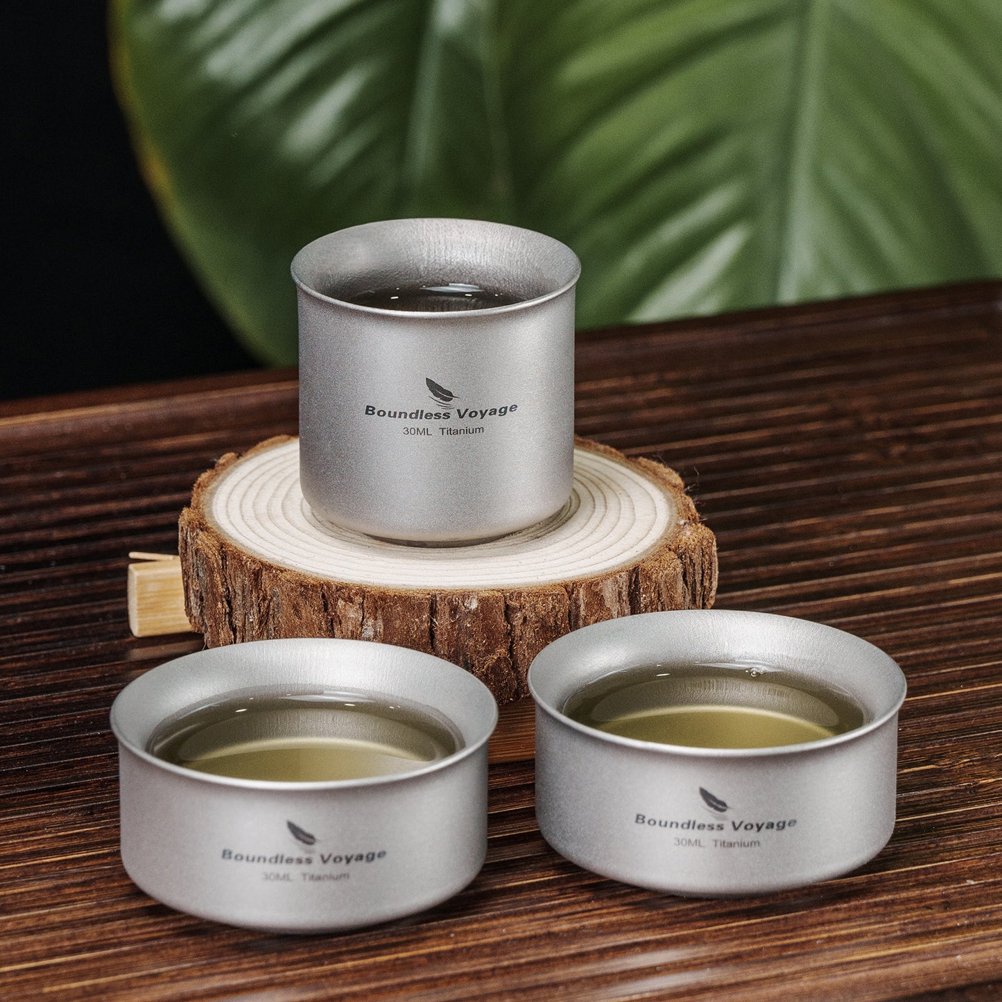 Boundless Voyage Titanium Double-Wall Tea Cup 30ml Gongfu Anti-Scald Coating-Free, Single or Set Ti3146D Ti3147D Ti3148D