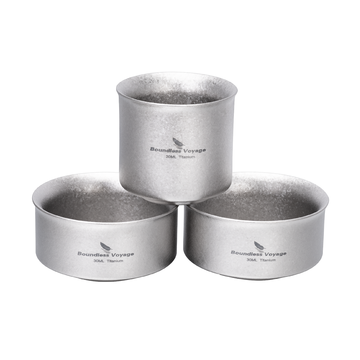 Boundless Voyage Titanium Double-Wall Tea Cup 30ml Gongfu Anti-Scald Coating-Free, Single or Set Ti3146D Ti3147D Ti3148D
